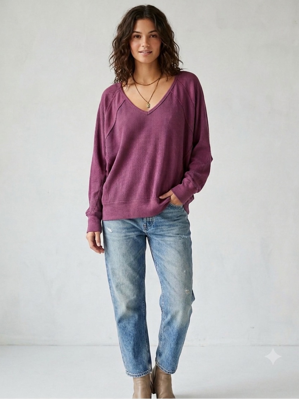 Santa Clara Thermal in Mulberry -Free People